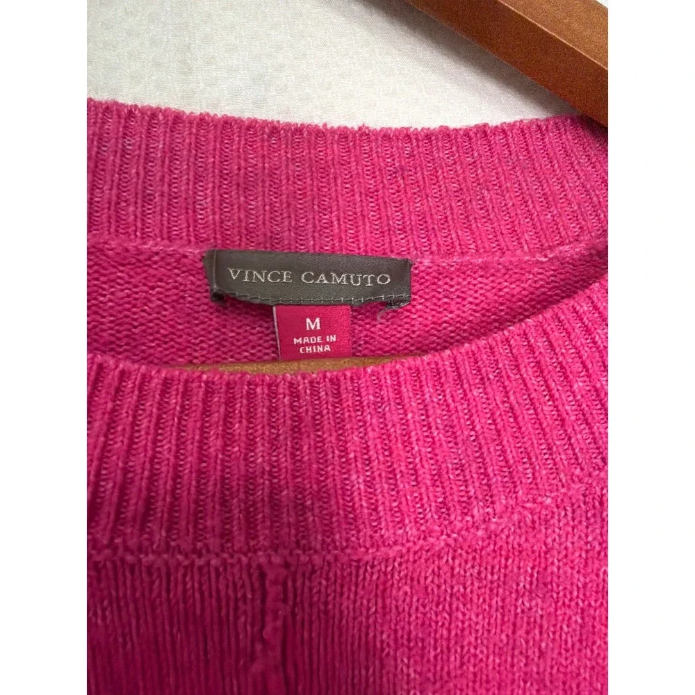 Vince‎ Camuto Magenta Pink Crew Neck Oversized Sweater Womens Medium